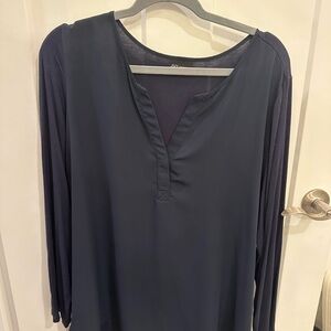 JNY Navy Long Sleeve Blouse